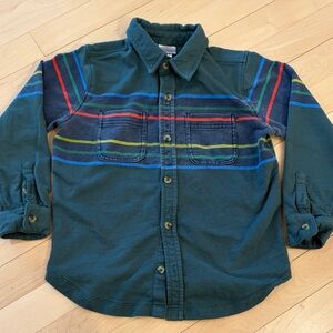 Kids Green Striped Shirt
